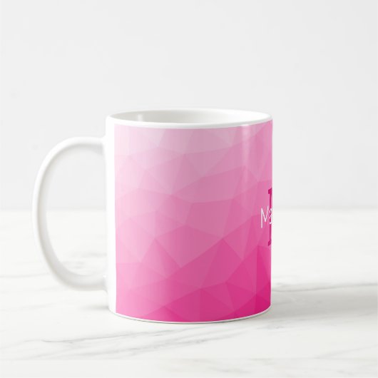 Geometrisches Messemuster für das Muster, rosa, gl Kaffeetasse (Links)