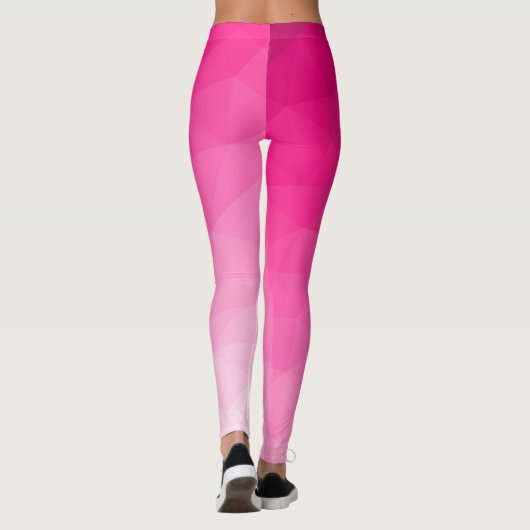Geometrisches Messemuster für das Muster, rosa, gl Leggings (Rückseite)