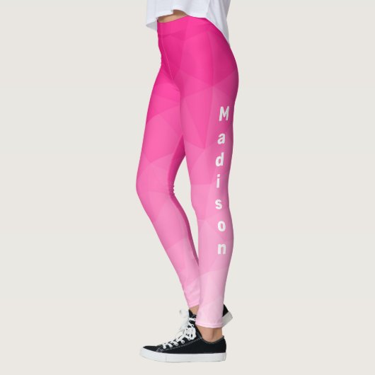 Geometrisches Messemuster für das Muster, rosa, gl Leggings (Links)