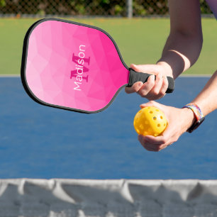 Geometrisches Messemuster für das Muster, rosa, gl Pickleball Schläger