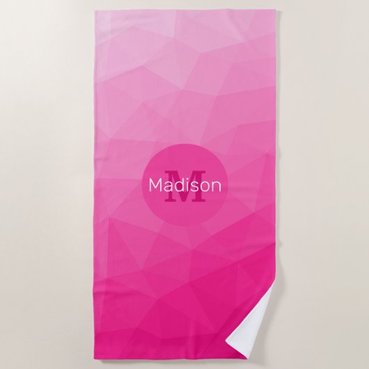 Geometrisches Messemuster für das Muster, rosa, gl Strandtuch (Vorderseite)