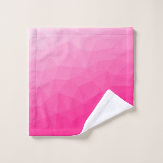 Geometrisches Messemuster mit Hot rosa Gradient Badhandtuch Set (Waschlappen)