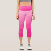 Geometrisches Messemuster mit Hot rosa Gradient Capri Leggings (Vorderseite)
