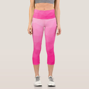 Geometrisches Messemuster mit Hot rosa Gradient Capri Leggings