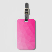 Geometrisches Messemuster mit Hot rosa Gradient Gepäckanhänger (Vorderseite Vertikal)