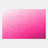 Geometrisches Messemuster mit Hot rosa Gradient Geschenkpapier Set (Vorderseite)