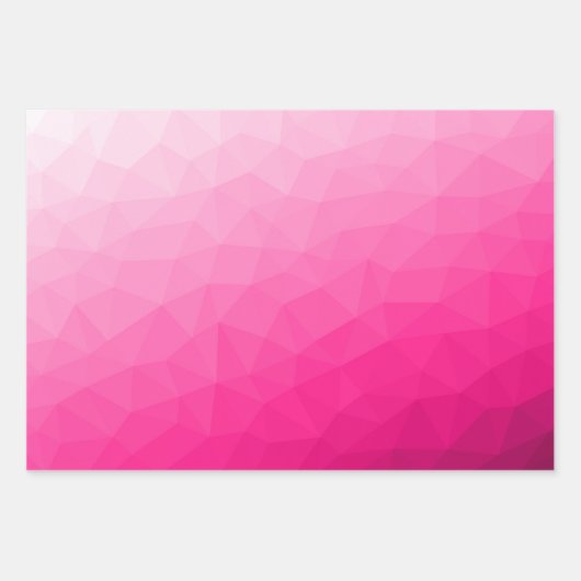 Geometrisches Messemuster mit Hot rosa Gradient Geschenkpapier Set (Vorderseite)