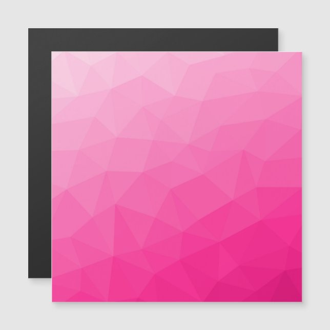Geometrisches Messemuster mit Hot rosa Gradient Magnetkarte (Vorne/Hinten)