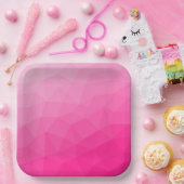 Geometrisches Messemuster mit Hot rosa Gradient Pappteller (Party)