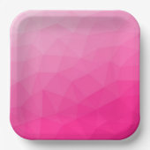 Geometrisches Messemuster mit Hot rosa Gradient Pappteller (Vorderseite)