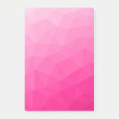 Geometrisches Messemuster mit Hot rosa Gradient Post-it Klebezettel (Vorderseite)