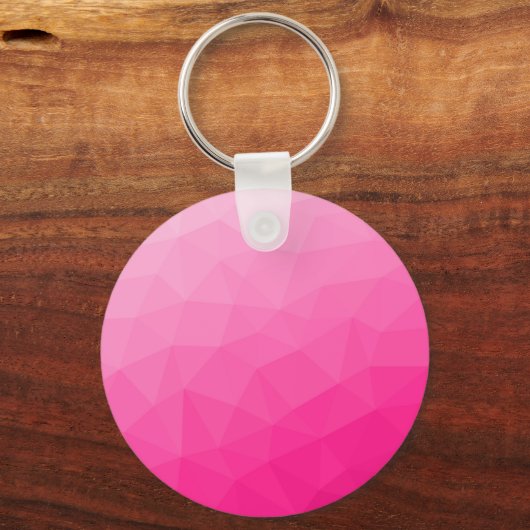 Geometrisches Messemuster mit Hot rosa Gradient Schlüsselanhänger (Vorderseite)