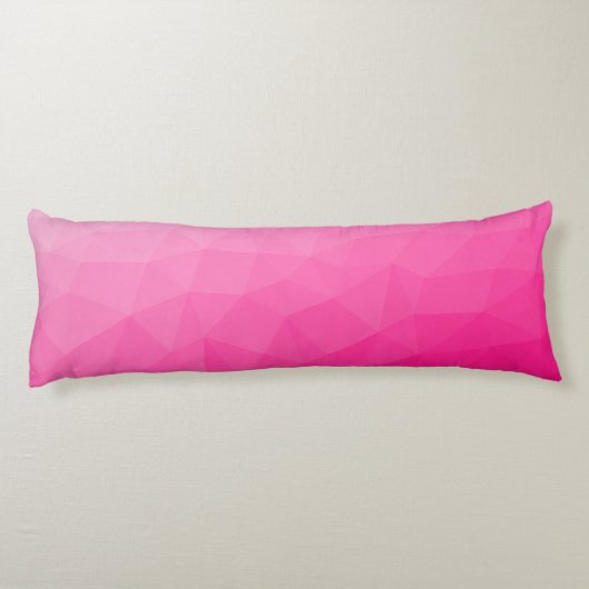 Geometrisches Messemuster mit Hot rosa Gradient Seitenschläferkissen (Rückseite)