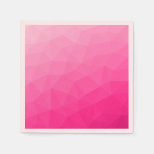 Geometrisches Messemuster mit Hot rosa Gradient Serviette (Vorderseite)