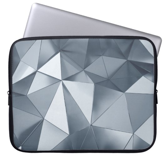 Geometrisches Metall: Dreidimensionales Muster Laptopschutzhülle (Vorderseite)