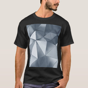 Geometrisches Metall: Dreidimensionales Muster T-Shirt