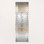 Geometrisches, metallisches bürstendes Aluminium Yogamatte (Rückseite)