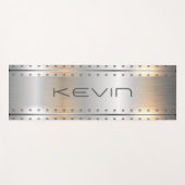 Geometrisches, metallisches bürstendes Aluminium Yogamatte (Vorderseite (Horizontal))