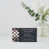 Geometrisches metallisches Muster | Schwarz Visitenkarte (Stehend Vorderseite)