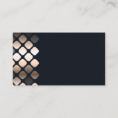 Geometrisches metallisches Muster | Schwarz Visitenkarte (Rückseite)