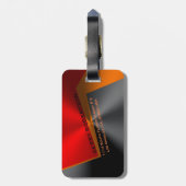 Geometrisches metallisches Schwarz, Rot und Orange Gepäckanhänger (Rückseite vertikal)