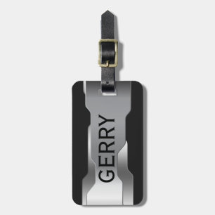 Geometrisches metallisches Silber-Gestahl Gepäckanhänger