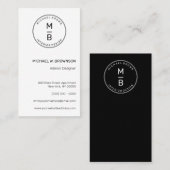 Geometrisches Minimal-Circle-Typografisches Logo Visitenkarte (Vorne/Hinten)