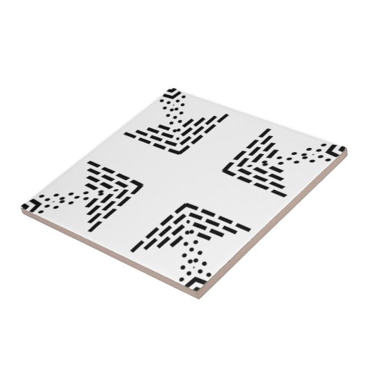 Geometrisches minimalistisches Design schwarz-weiß Fliese (Seite)