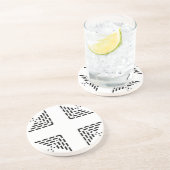 Geometrisches minimalistisches Design schwarz-weiß Getränkeuntersetzer (Seite)