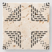 Geometrisches minimalistisches Design schwarz-weiß Steinuntersetzer (Vorderseite)