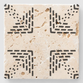 Geometrisches minimalistisches Design schwarz-weiß Steinuntersetzer