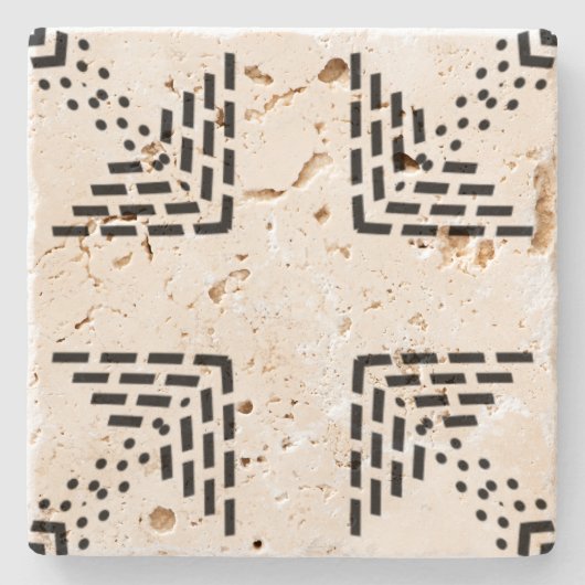 Geometrisches minimalistisches Design schwarz-weiß Steinuntersetzer (Vorderseite)