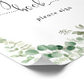 Geometrisches Minimalistisches Eukalyptus-Gästebuc Poster (Ecke)