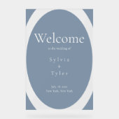 Geometrisches Minimalistisches Hochzeitswillkommen Acrylschild (Vorderseite)