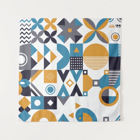Geometrisches minimalistisches Muster. Abstraktes Wandteppich (Vorderseite)
