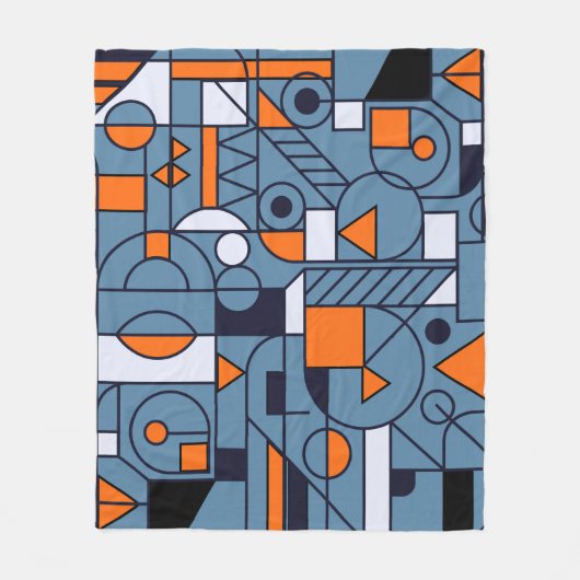 Geometrisches minimalistisches Retroposter mit si Fleecedecke (Vorderseite)