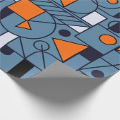 Geometrisches minimalistisches Retroposter mit si Geschenkpapier (Ecke)