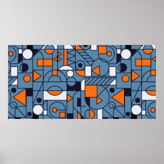 Geometrisches minimalistisches Retroposter mit si Poster