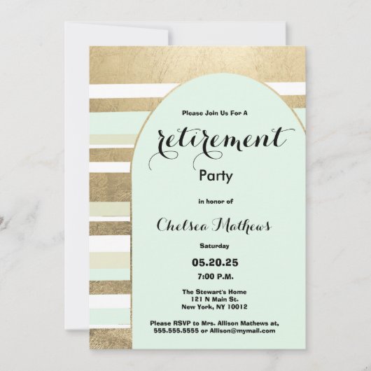 Geometrisches Minze, grünes Party für die Altersvo Einladung (Vorderseite)