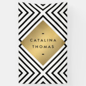 Geometrisches Mod fett Schwarz-Weiß-Muster Banner (Vertikal)