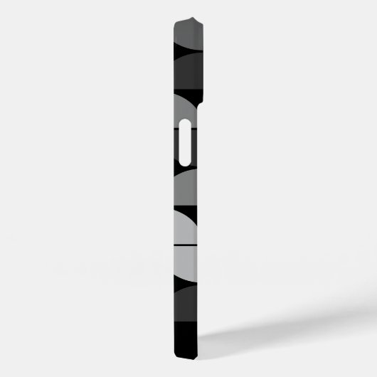 Geometrisches Mod-Muster für MCM - Schwarz und Gra Case-Mate iPhone Hülle (Rückseite / Rechts)