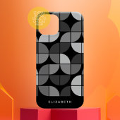 Geometrisches Mod-Muster für MCM - Schwarz und Gra Case-Mate iPhone Hülle