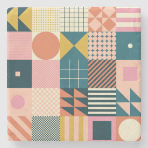 Geometrisches modernes Abstrakt: Farbige Gestaltun Steinuntersetzer