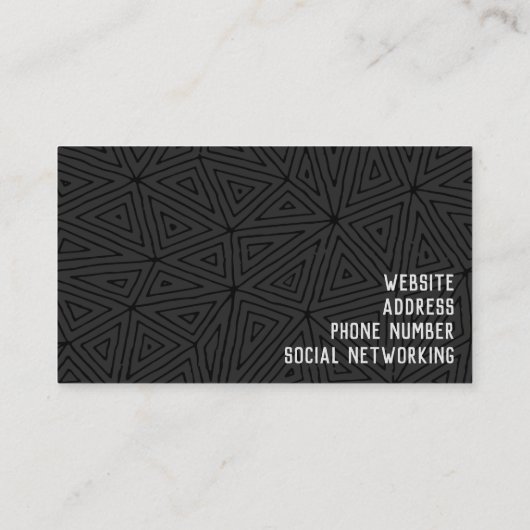 Geometrisches, modernes Abstrakt-Grau- und Schwarz Visitenkarte (Rückseite)