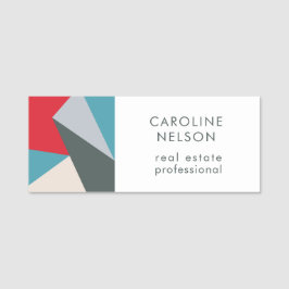 Geometrisches modernes Abstraktes Berufliches Real Namensschild