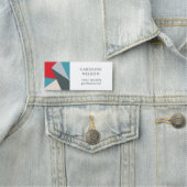 Geometrisches modernes Abstraktes Berufliches Real Namensschild (Beispiel)