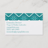 Geometrisches, modernes Aquamarines Muster Visitenkarte (Rückseite)