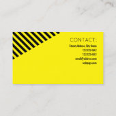 Geometrisches modernes Artschwarzes u. -GELB Visitenkarte (Rückseite)