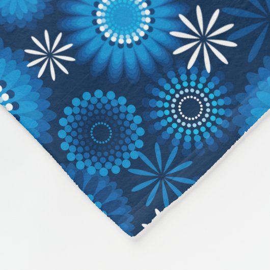 Geometrisches modernes Blau Fleecedecke (Ecke)