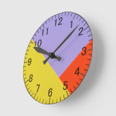 Geometrisches modernes Blau, Senf, orangefarbenes  Runde Wanduhr (Winkel)